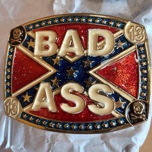 Rebel flag belt buckle unisex, made in the USA
